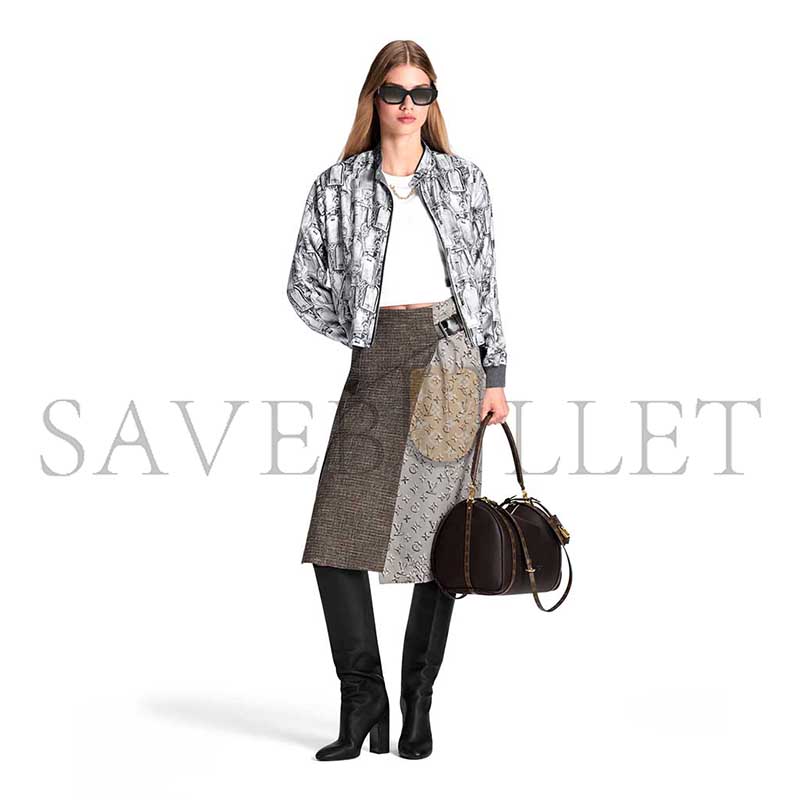 LOUIS VUITTON PATCHWORK MIDI SKIRT 